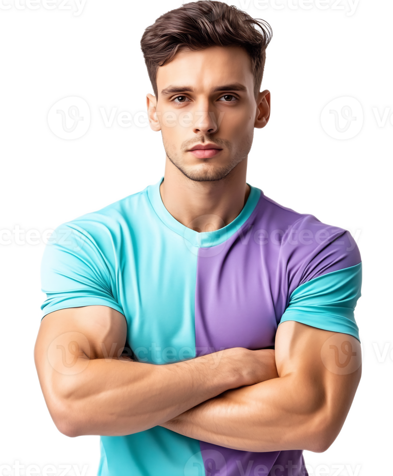 Confident and Fit Young Athletic Man in Casual Sports Attire png