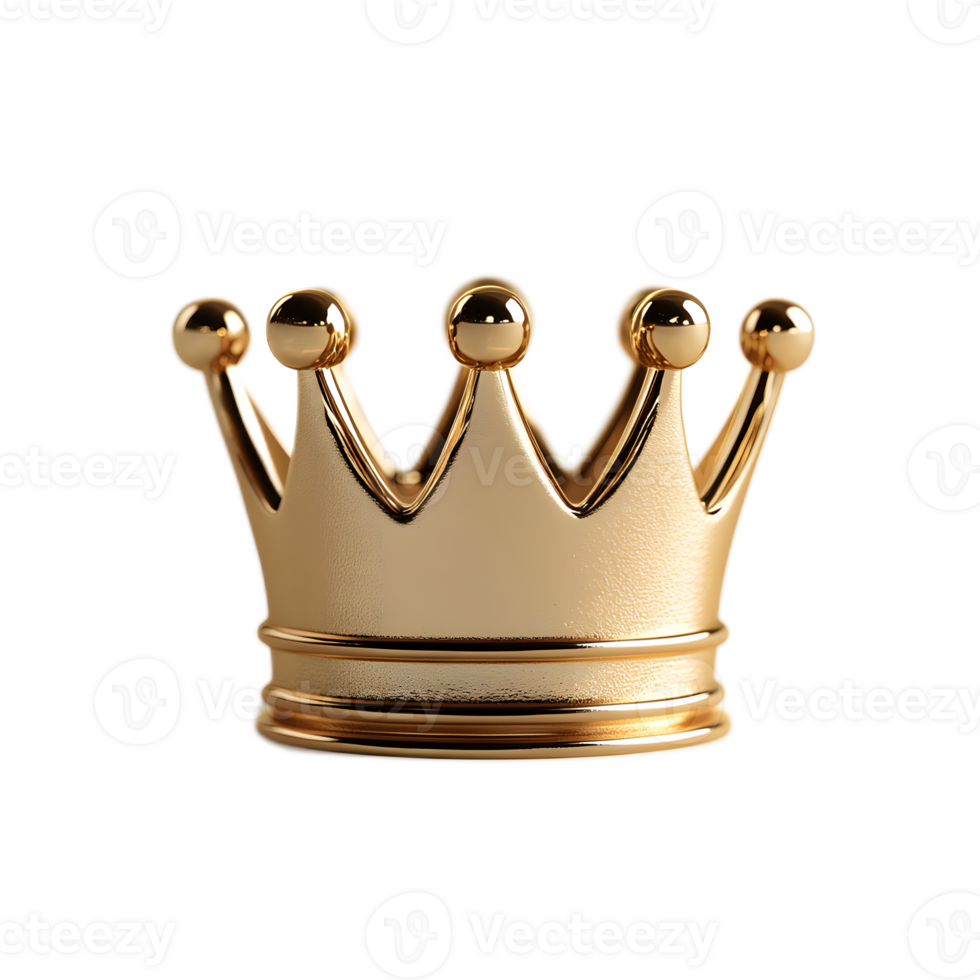 Luxurious Golden Crown with Ornate Details on Transparent Background png