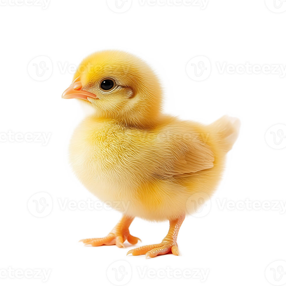 Cute fluffy yellow baby duckling or chick bird close up portrait png
