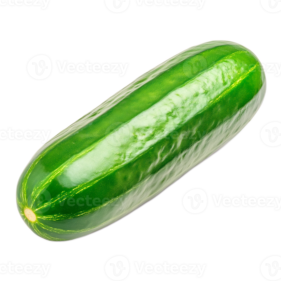 Fresh Green Cucumber on White Background png