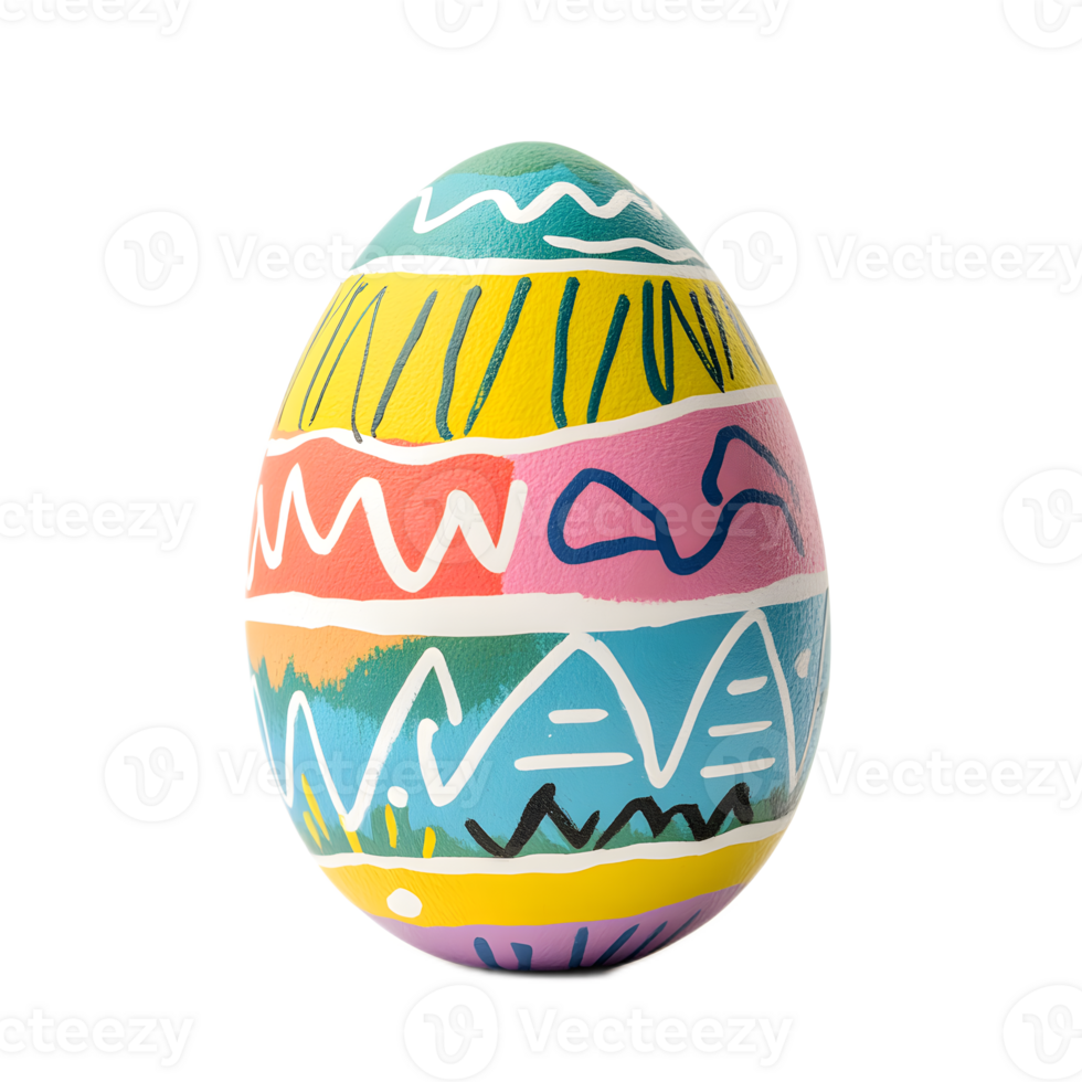 Colorful Patterned Easter Egg with Abstract Designs and Textures png