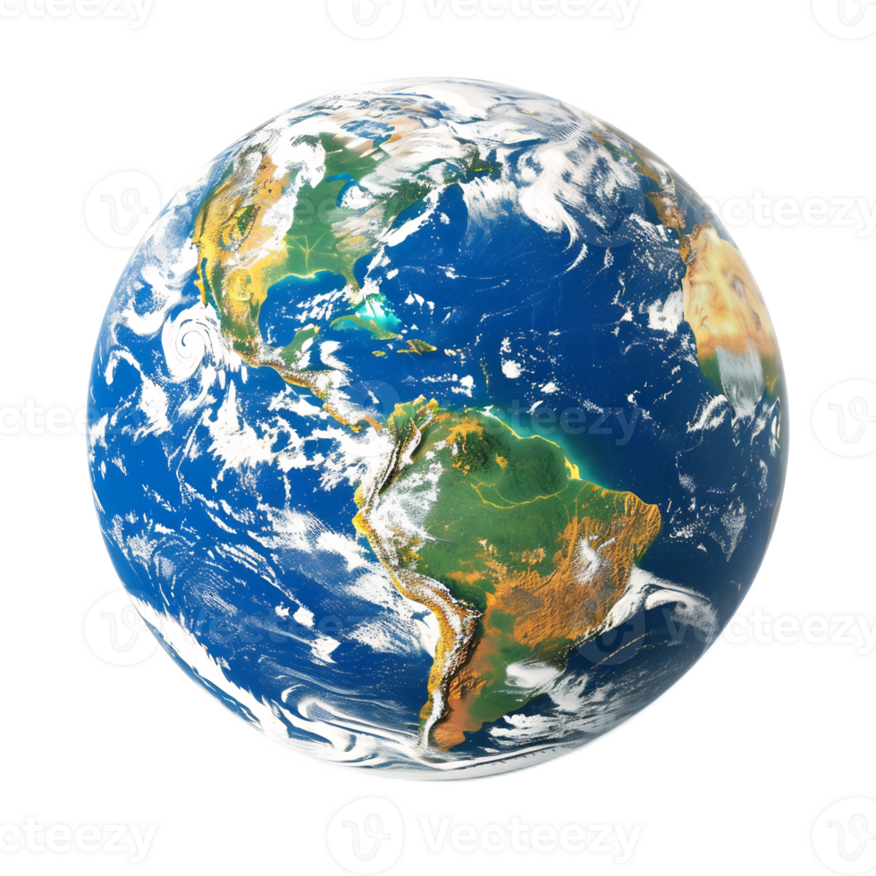 Detailed Satellite View of the Vibrant and Diverse Planet Earth png