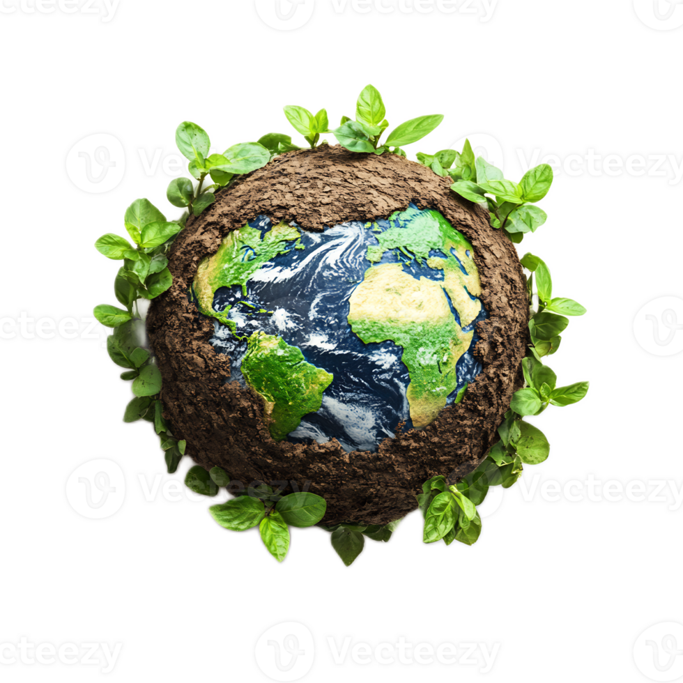 Eco-Friendly Planet with Lush Green Environment Promoting Sustainable Future and Environmental Conservation png