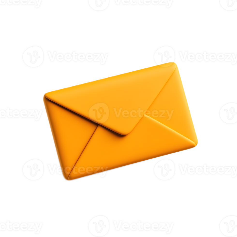 Minimalistic Yellow Envelope Icon for Email Message and Communication App or Website Design png