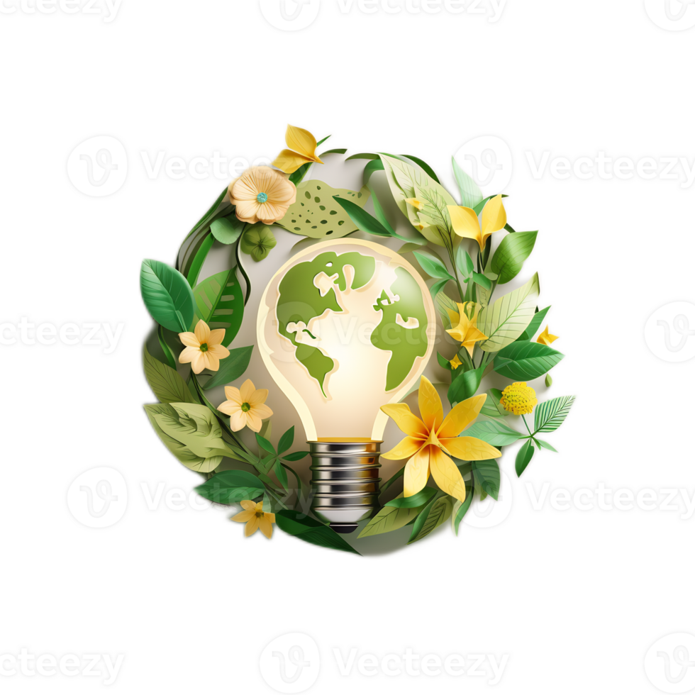 Eco-Friendly Papercraft Lightbulb Symbolizing Sustainable Energy Solutions png