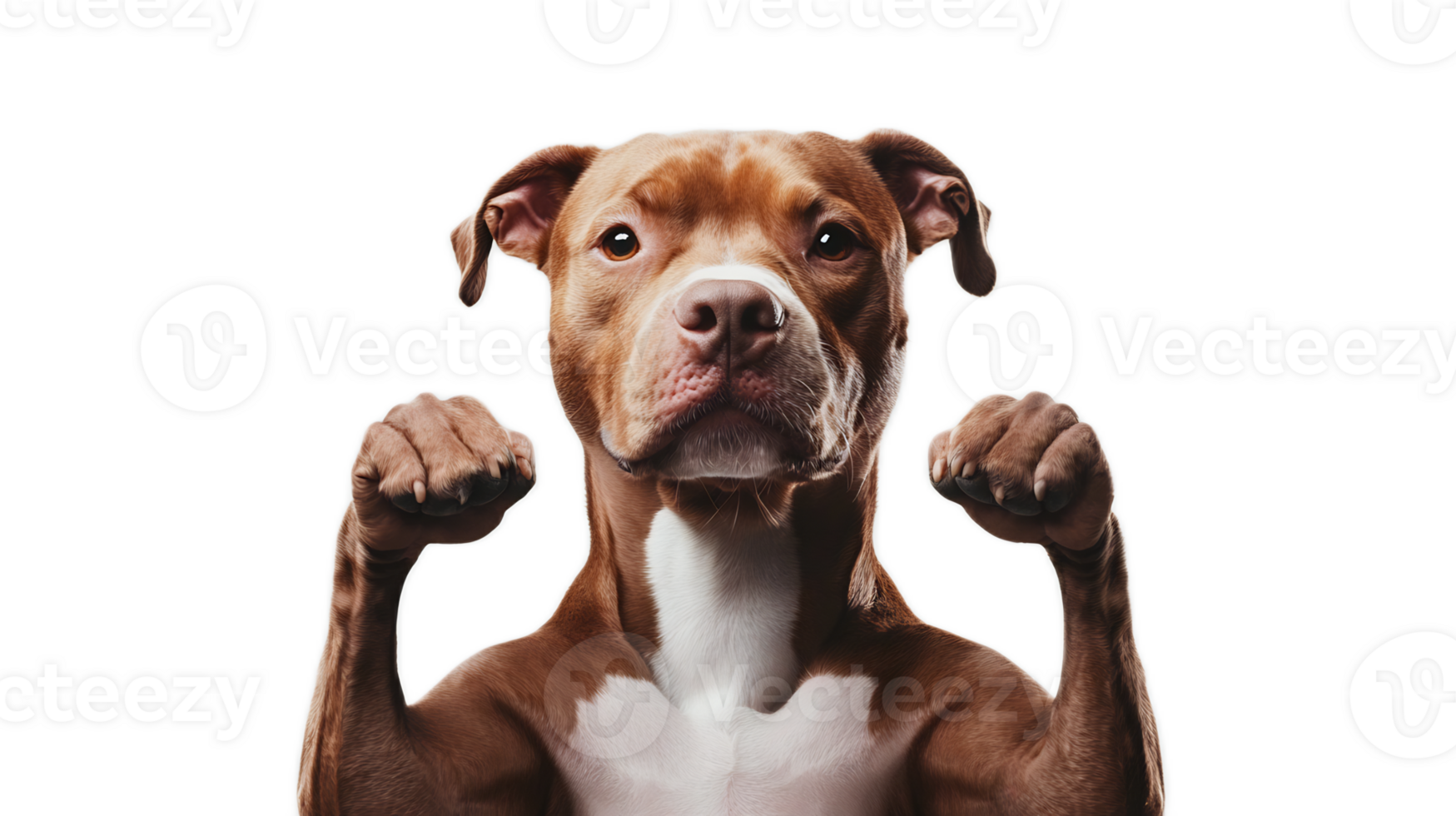 Fierce Canine Flexing Its Powerful Arms in Fighting Pose png