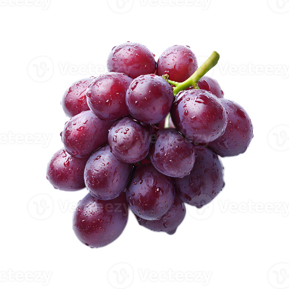 Fresh and Juicy Red Grape Cluster on White Background png