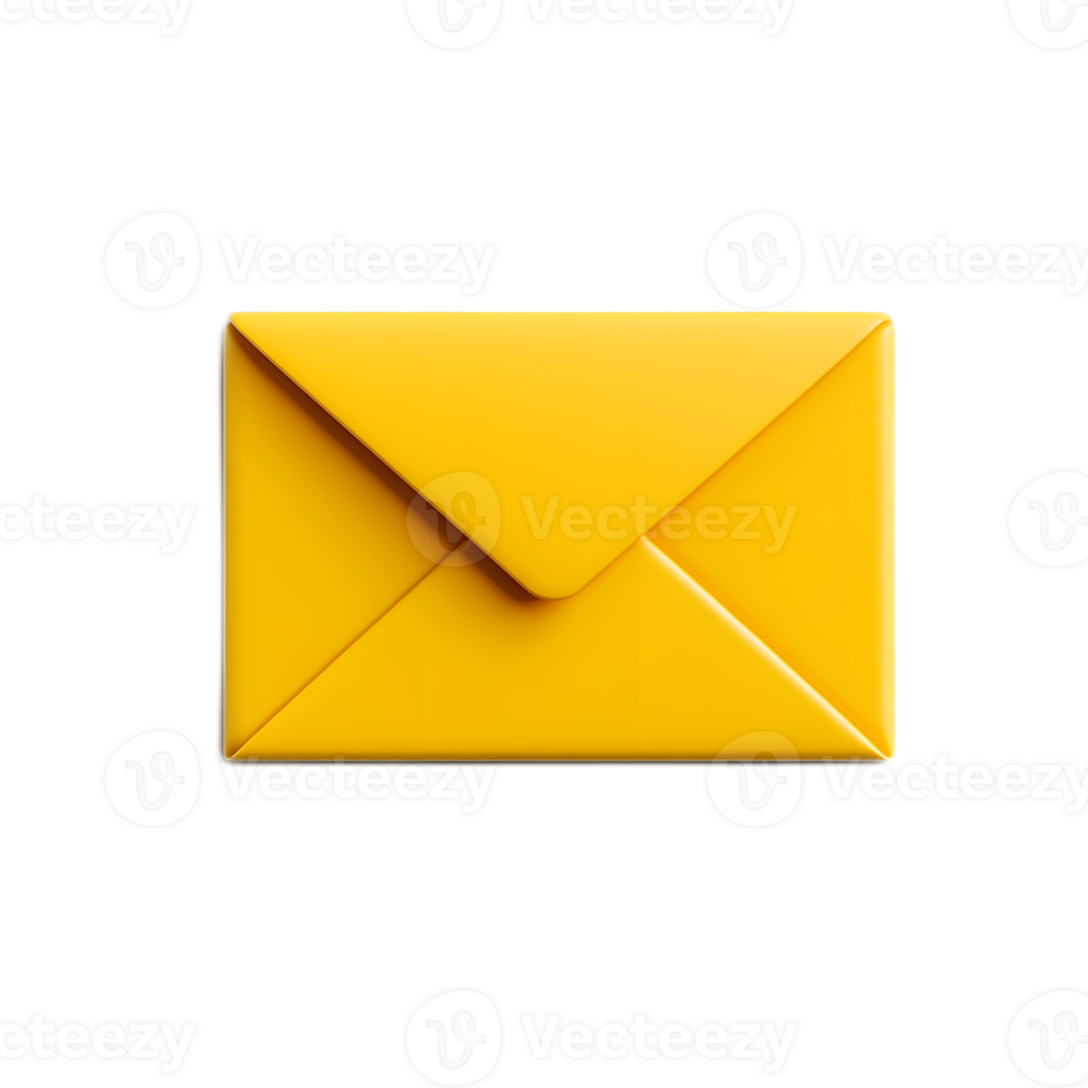 Vibrant Yellow Envelope Icon for Digital Correspondence and Communication png