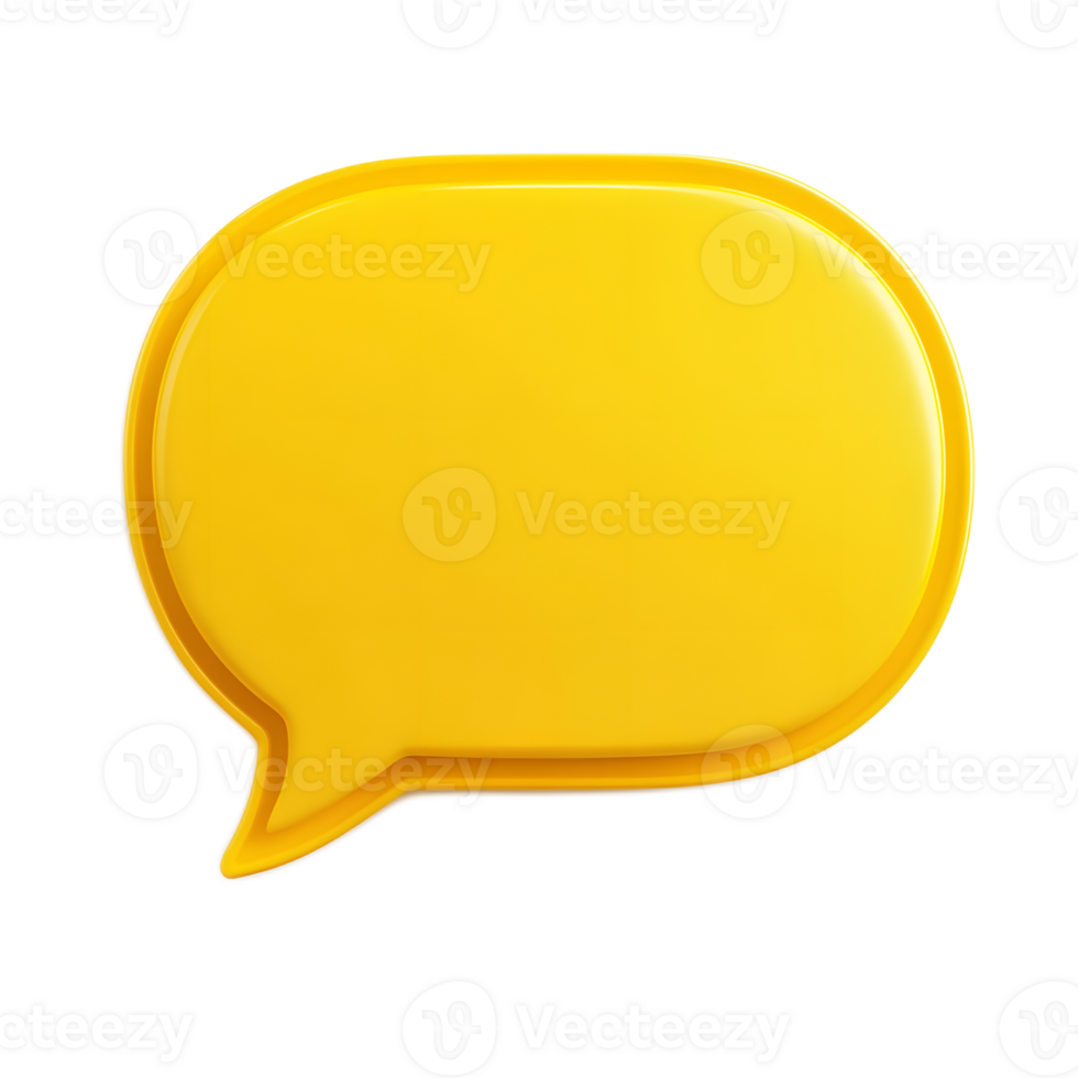 Empty Yellow Speech Bubble Quote Frame Blank for Communication and Graphic Design png