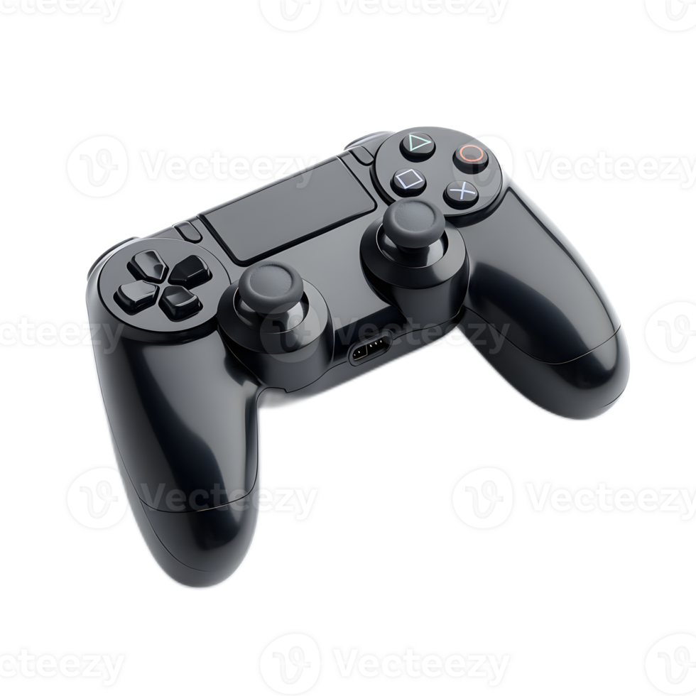 Black Modern Gaming Controller with Analog Sticks and Buttons for Console Gadget or Digital Entertainment png