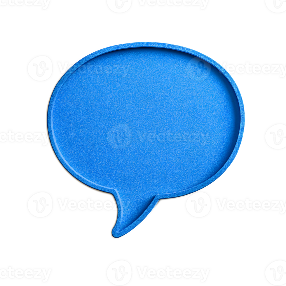 Empty Blue Colored Speech Bubble or Quote Frame Blank Template for Communication and Text Message Design png
