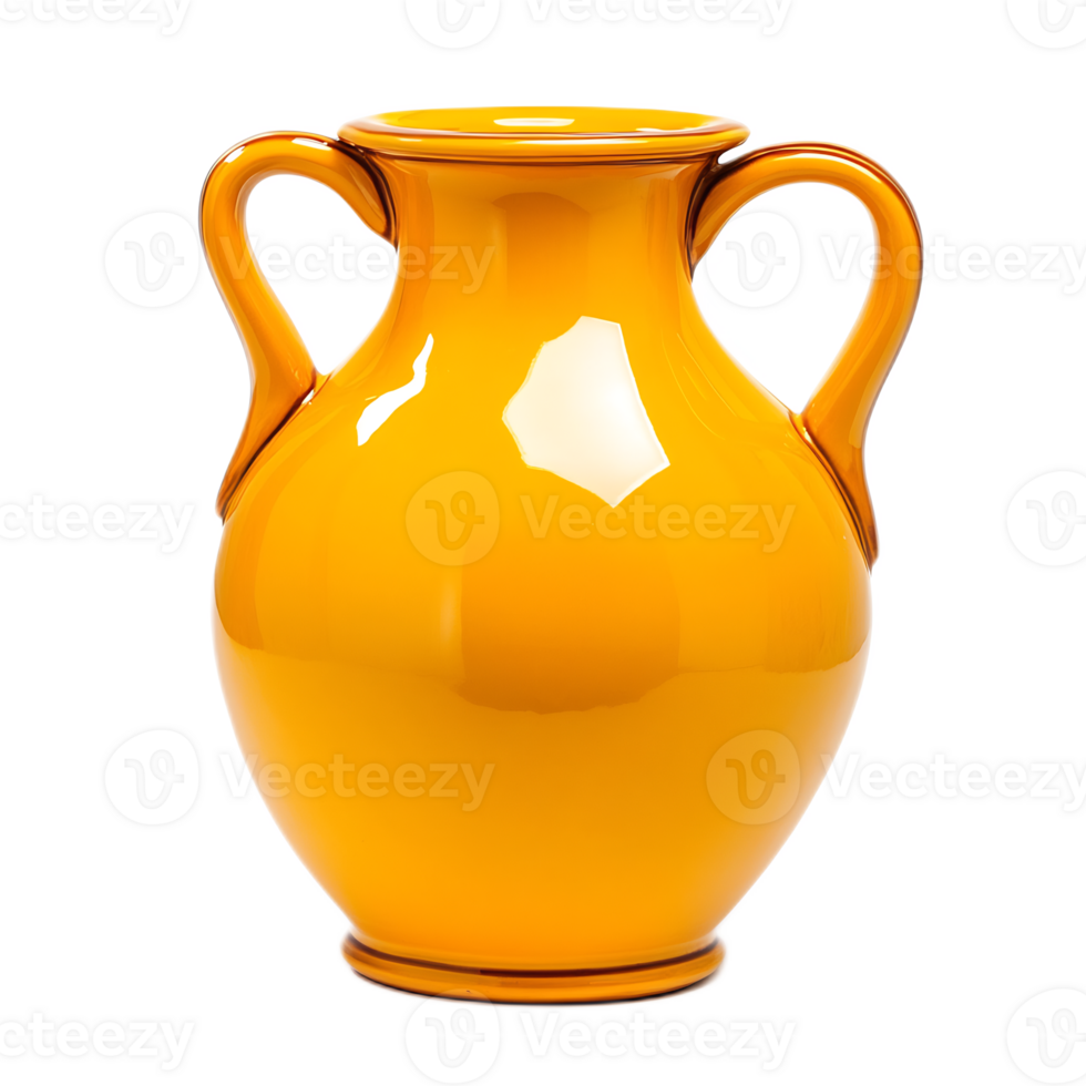 Elegant Orange Ceramic Vase on Minimalist White Backdrop for Home Decor or Art Display png