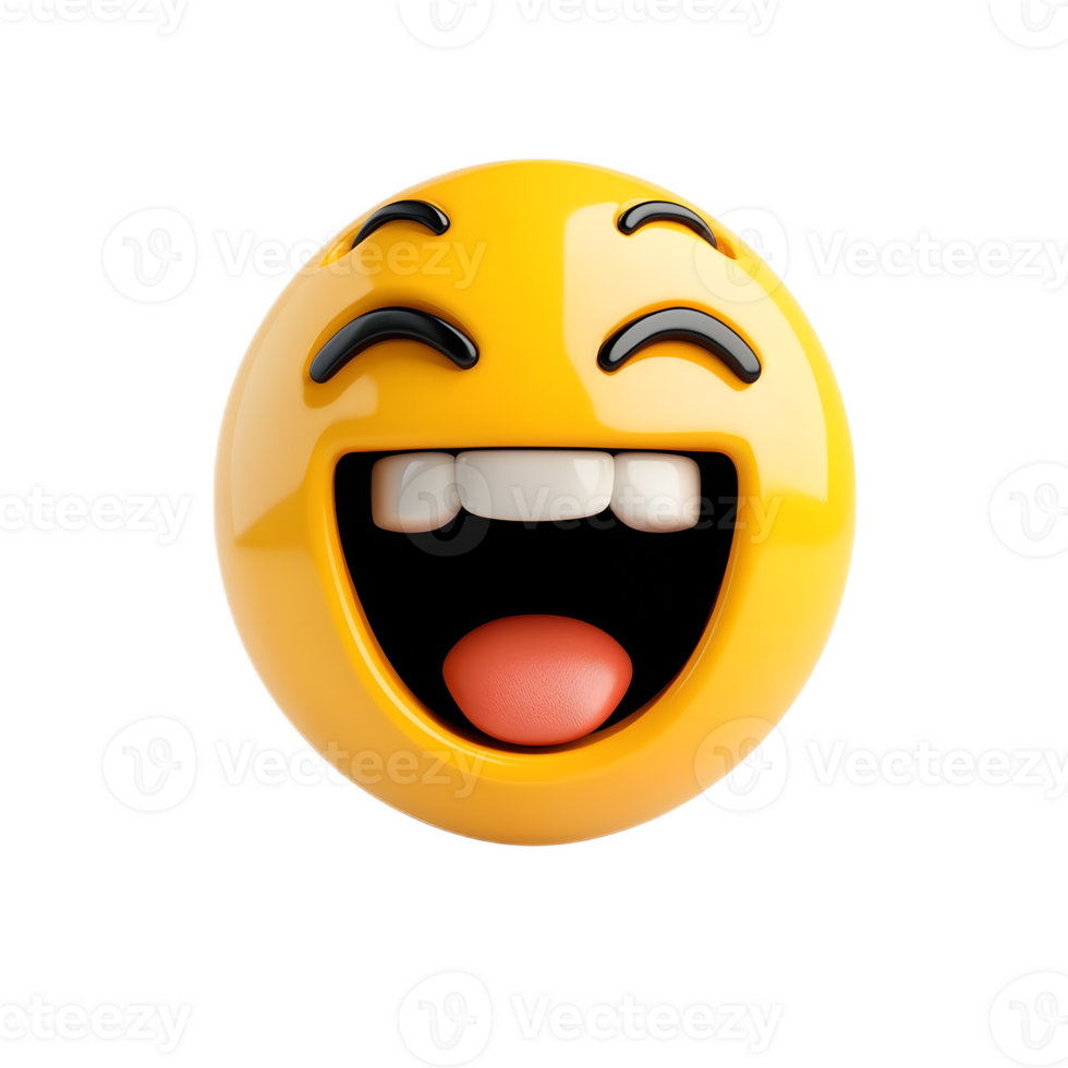 Joyful and Vibrant Emoji with a Broad Smile Expressing Happiness and Excitement png