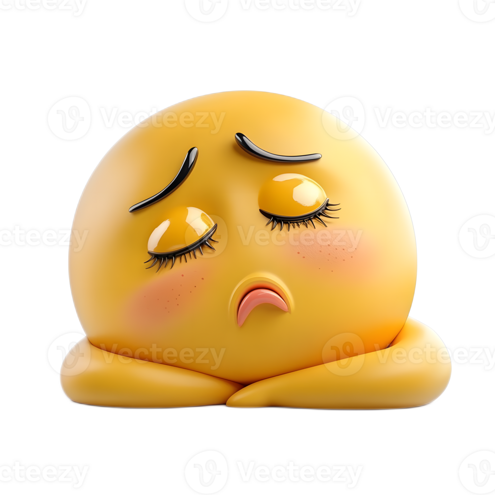 Sad Crying Emoji Face with Teardrop Expressions for Digital Graphics and png