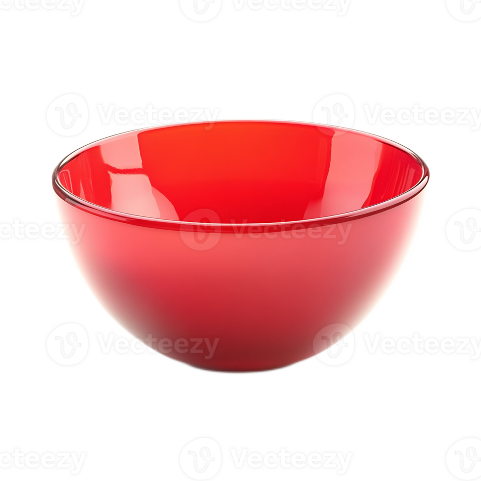 Elegant Red Ceramic Bowl on White Background for Food Styling and Photography png