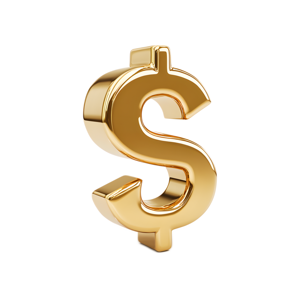 Gleaming Golden Dollar Sign Symbolizing Financial Wealth and Prosperity png