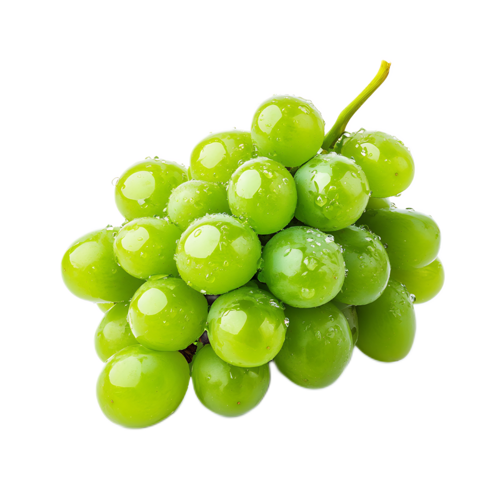 Fresh and Juicy Green Grapes on White Background png