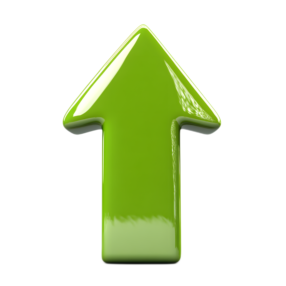 Green Transparent Arrow Pointing Upward as Symbol of Guidance and Progress png
