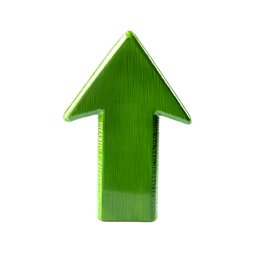 Green Geometric Arrow Pointing Upward for Success Growth and Progress png