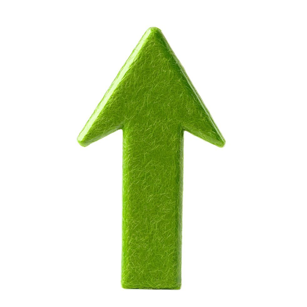 Upward Green Arrow Symbol Representing Growth and Progress png