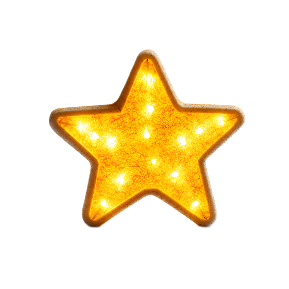 Glowing golden star with sparkling lights a festive and magical digital png
