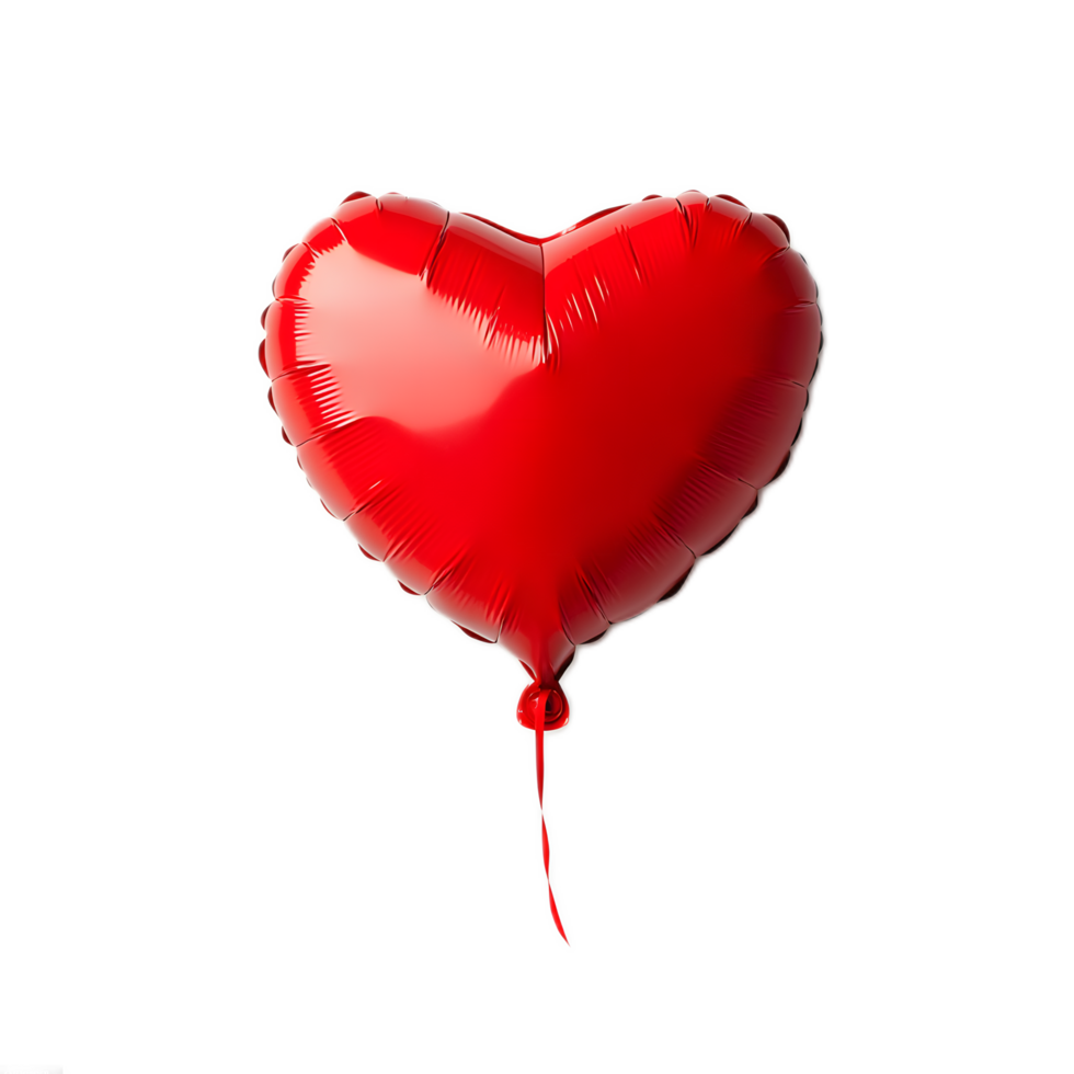 Vibrant red heart shaped helium balloon floating gracefully in the air conveying the essence of love romance and png