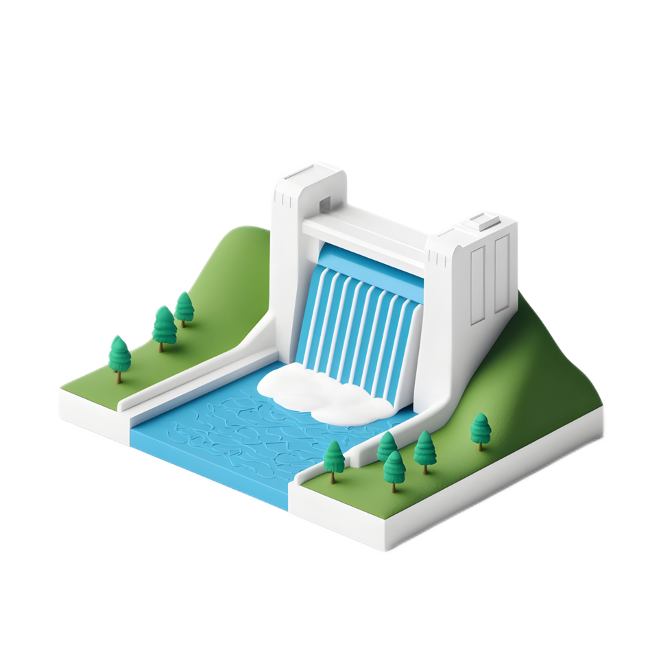 Hydroelectric Dam Icon Representing Renewable Energy Infrastructure png