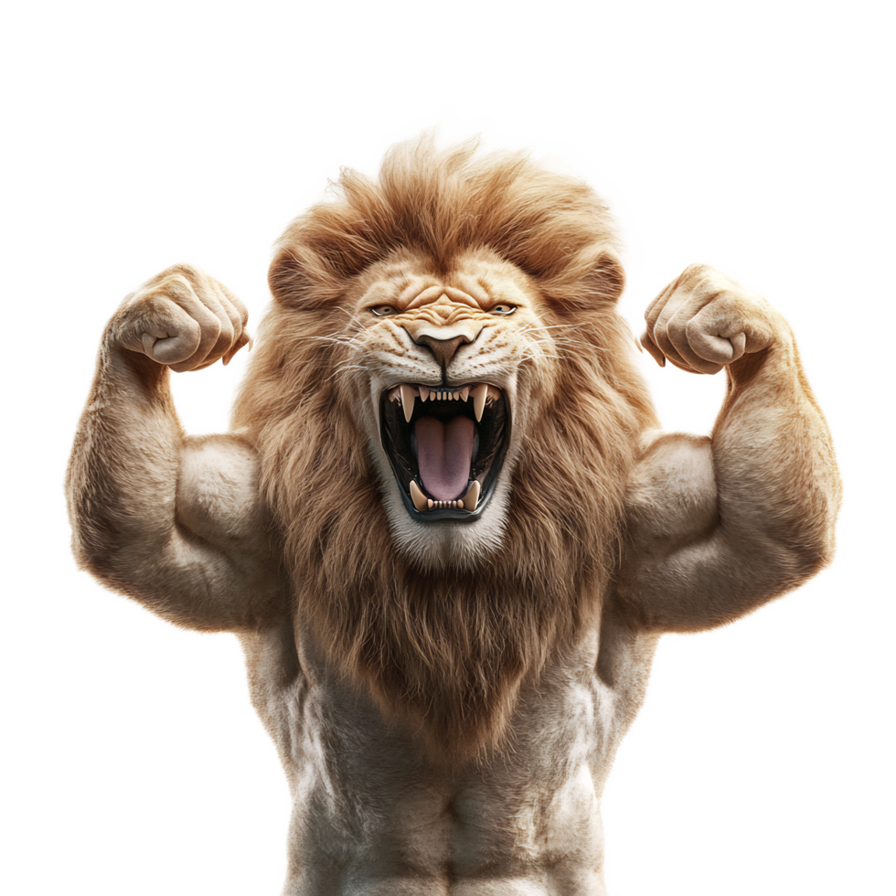 Fierce and Powerful Lion Symbolizing Unbreakable Strength and Dominance png