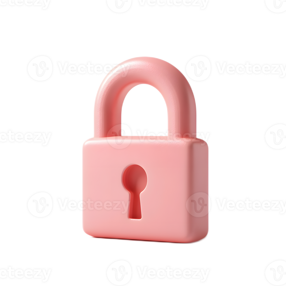 Vibrant Pink Padlock Depicting Digital Security and Privacy Protection png