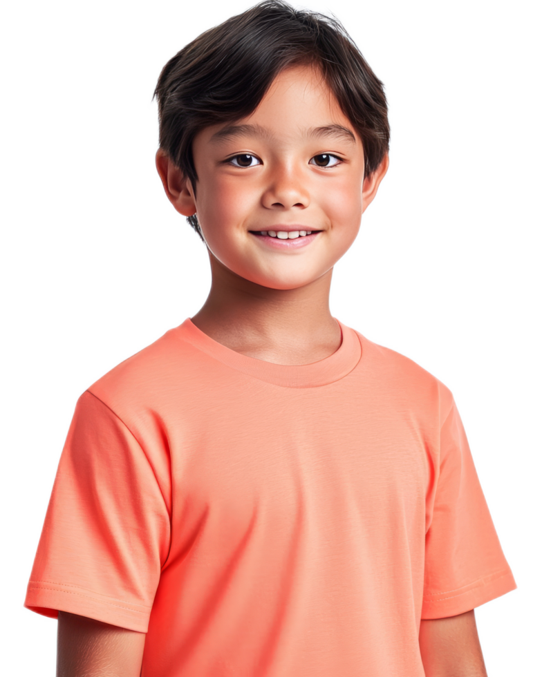 Cheerful Asian Boy Smiling Friendly in Studio Portrait png