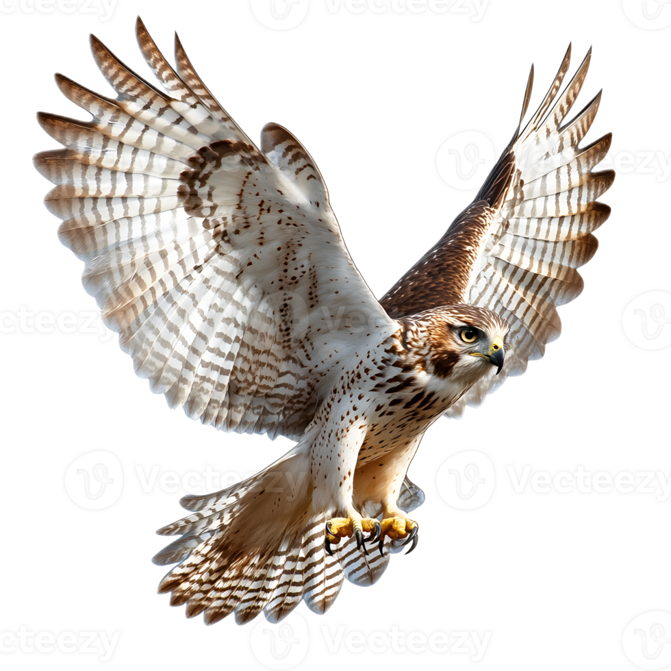 Majestic Falcon Soaring Gracefully in the Sky Hunting its Prey with Powerful Talons png
