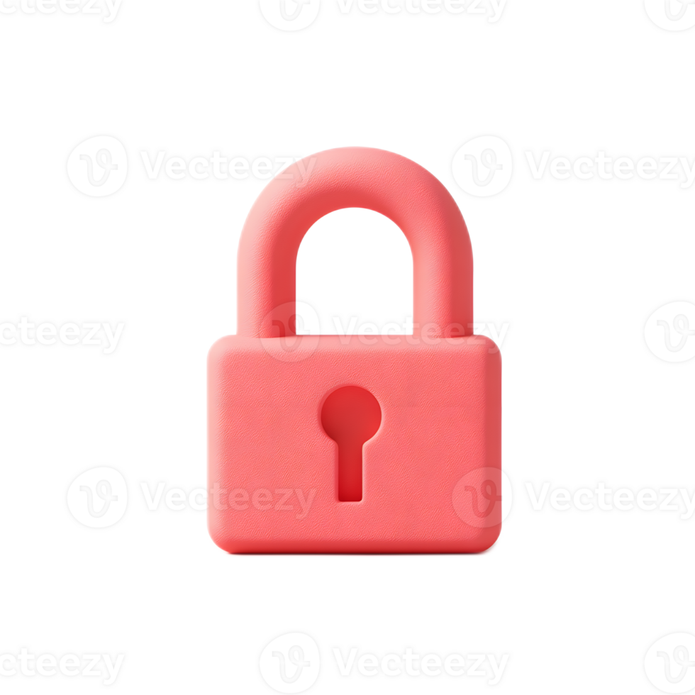Pink Padlock Icon for Data Privacy and Cybersecurity Access Control png