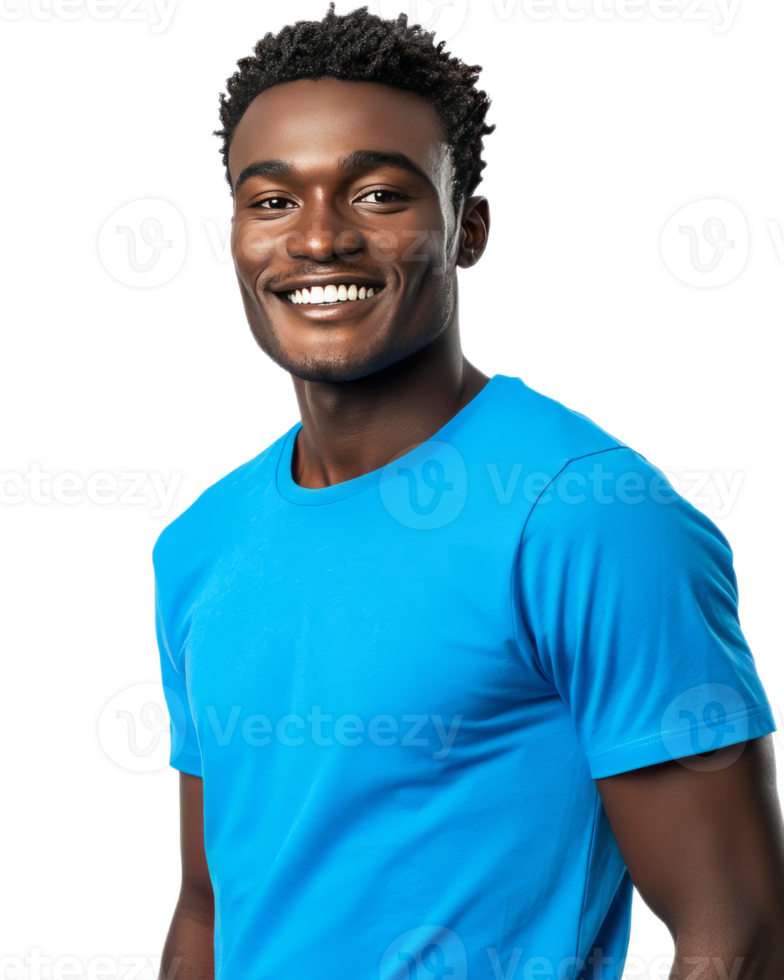 Cheerful Young African American Man Smiling with Confidence in a Casual Studio Portrait png