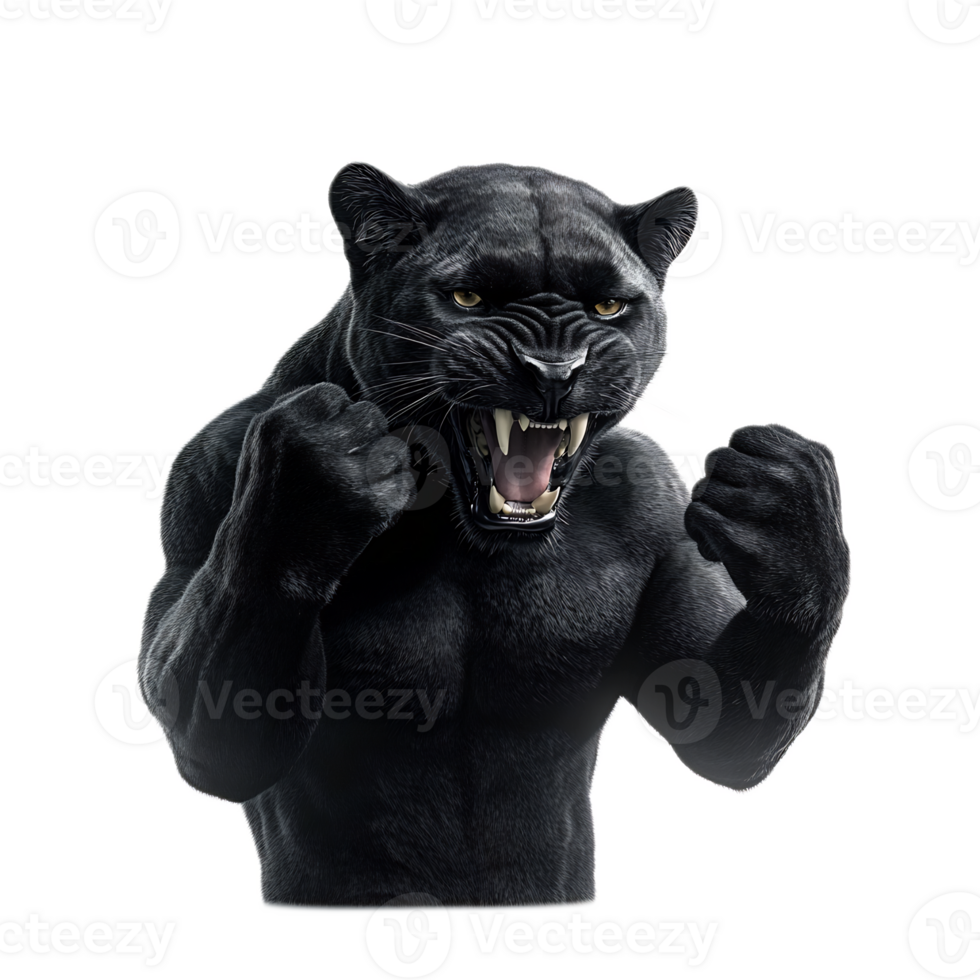 Powerful Black Panther with Muscular Arm Symbolizing Strength and Ferocity png