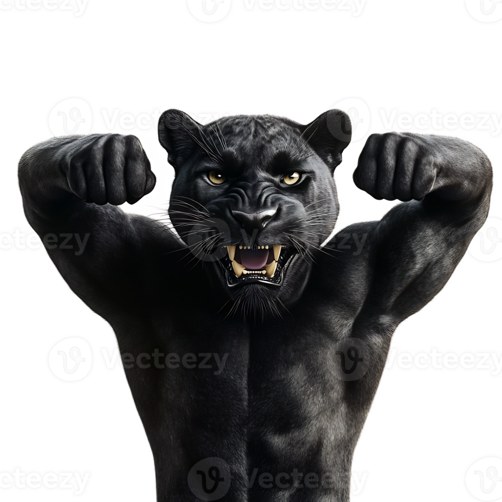 Powerful Black Panther Symbolizing Physical and Emotional Strength in Digital png