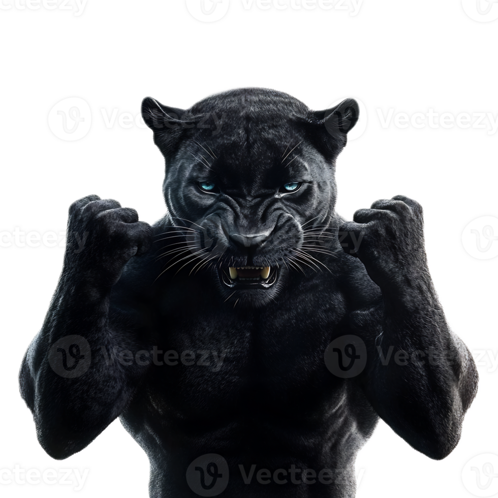 Powerful Black Panther Symbolizing Strength and Might png