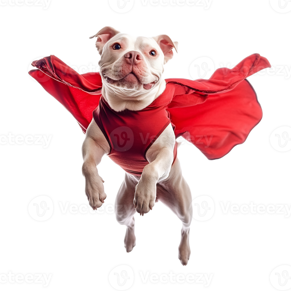 Playful Canine Superhero Leaping with Dynamic Energy and Bravery png