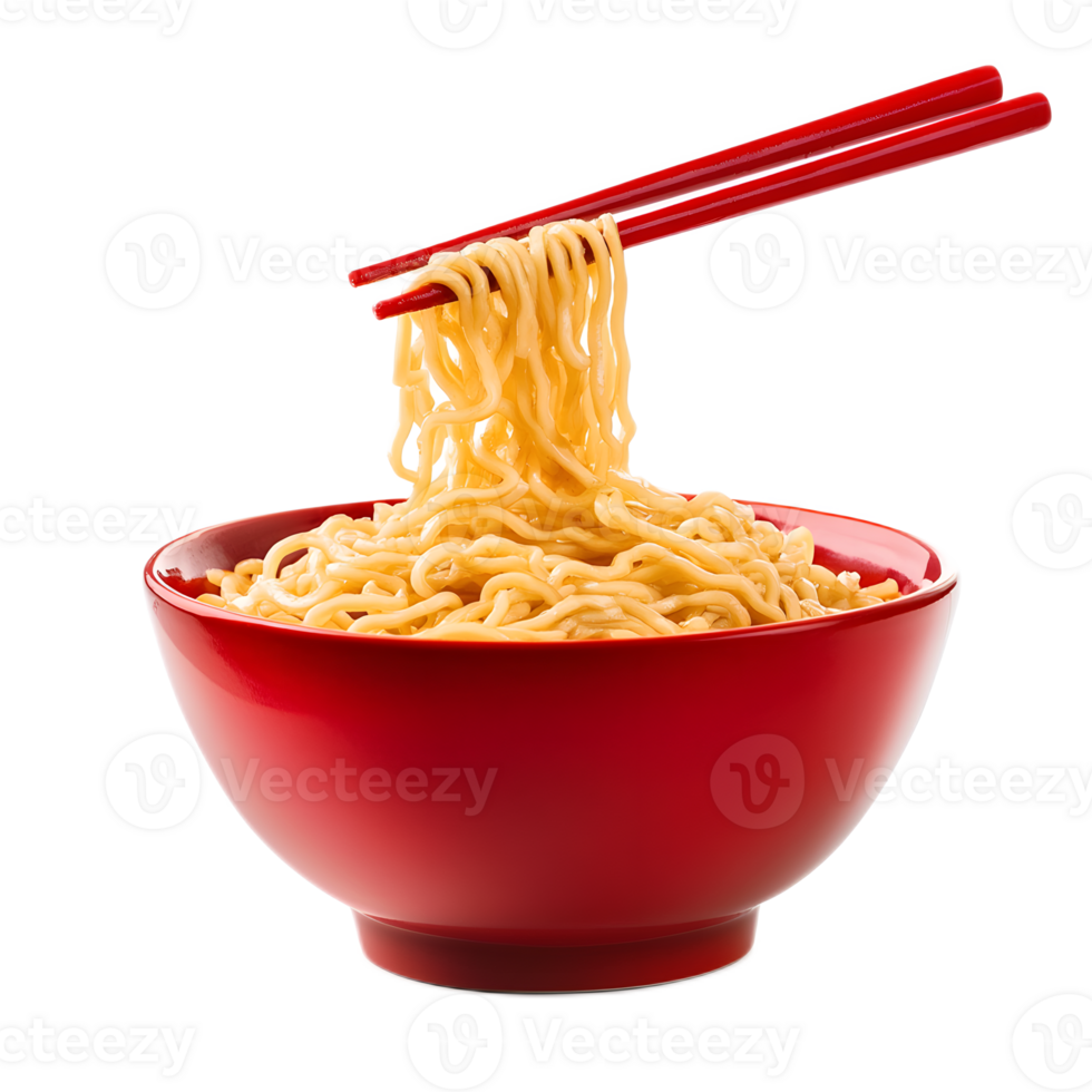 Steaming Bowl of Savory Ramen Noodles with Chopsticks png