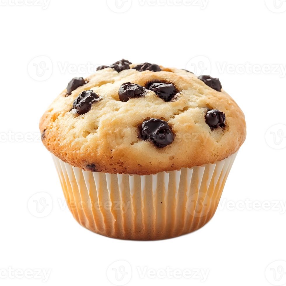 Fluffy and Tempting Blueberry Muffin on White Background with Copy Space png