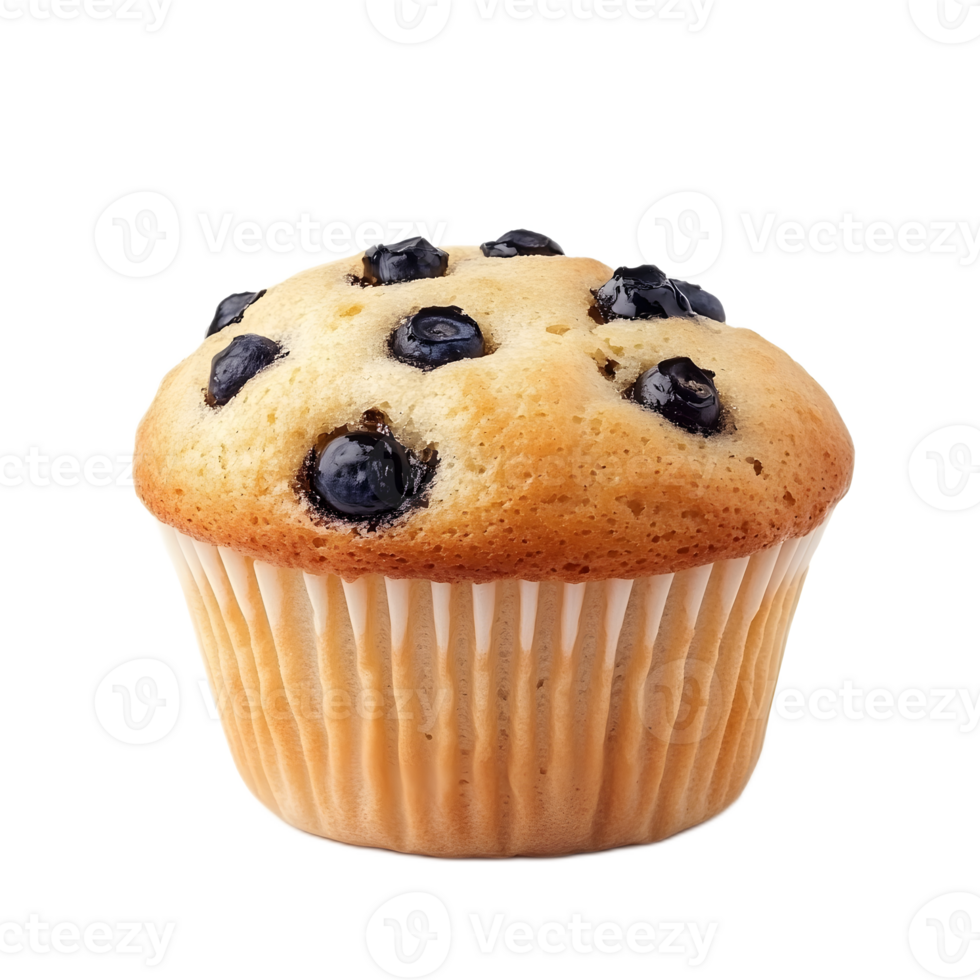 A delicious homemade blueberry muffin with a fluffy and tempting appearance ready to satisfy a sweet craving png