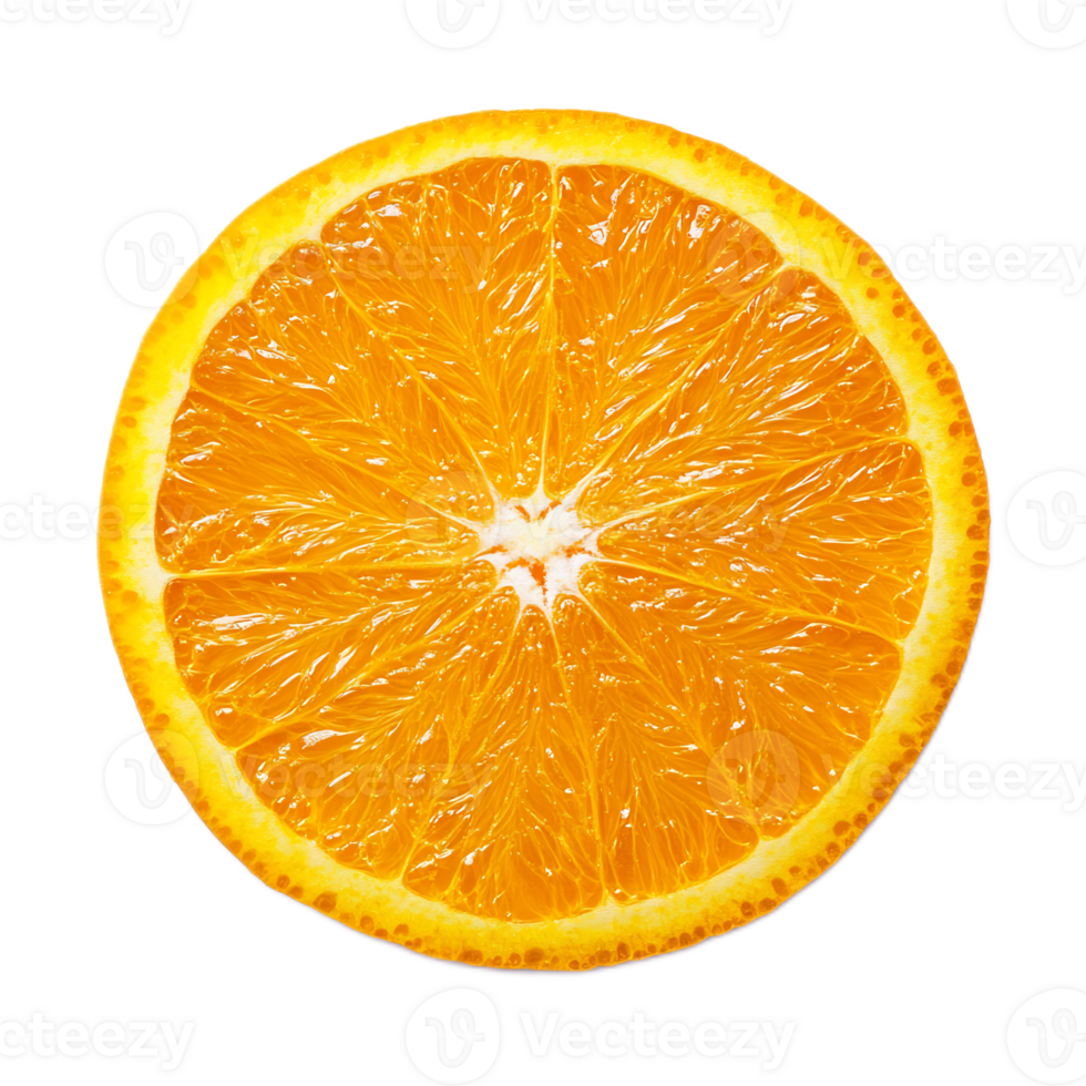 Juicy and Vibrant Orange Sliced in Half on a White Background png