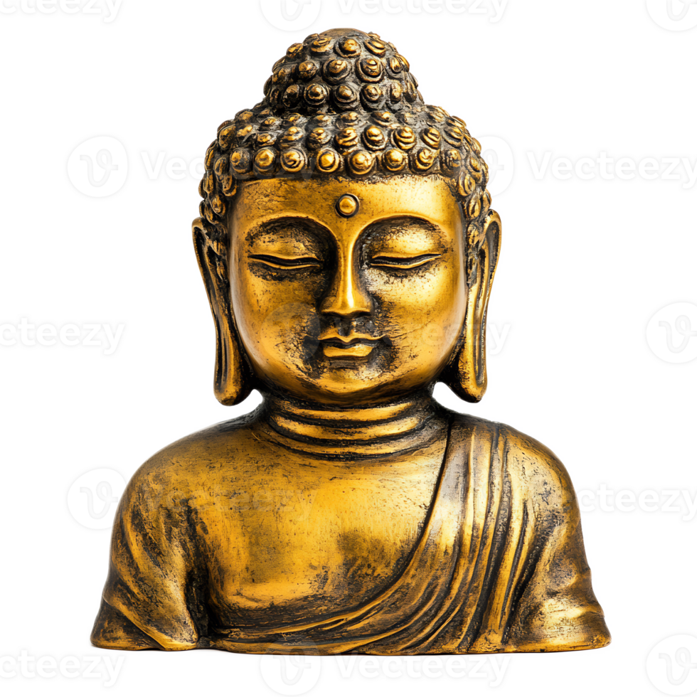 Ornate Golden Buddha Statue in Meditation Pose png