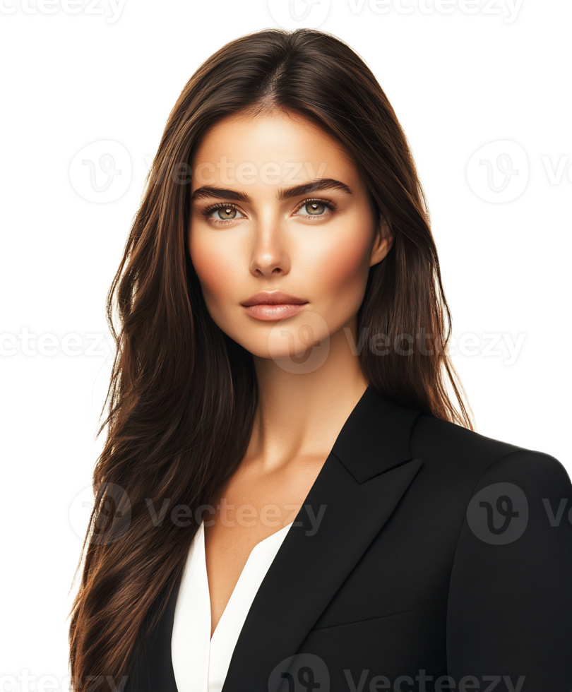 Confident and Poised Young Professional Businesswoman in Formal Attire Posing for Studio Portrait png
