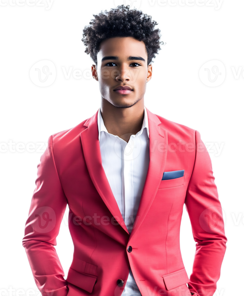 Young Confident Businessman in Smart Red Suit,Formal Corporate Portrait png