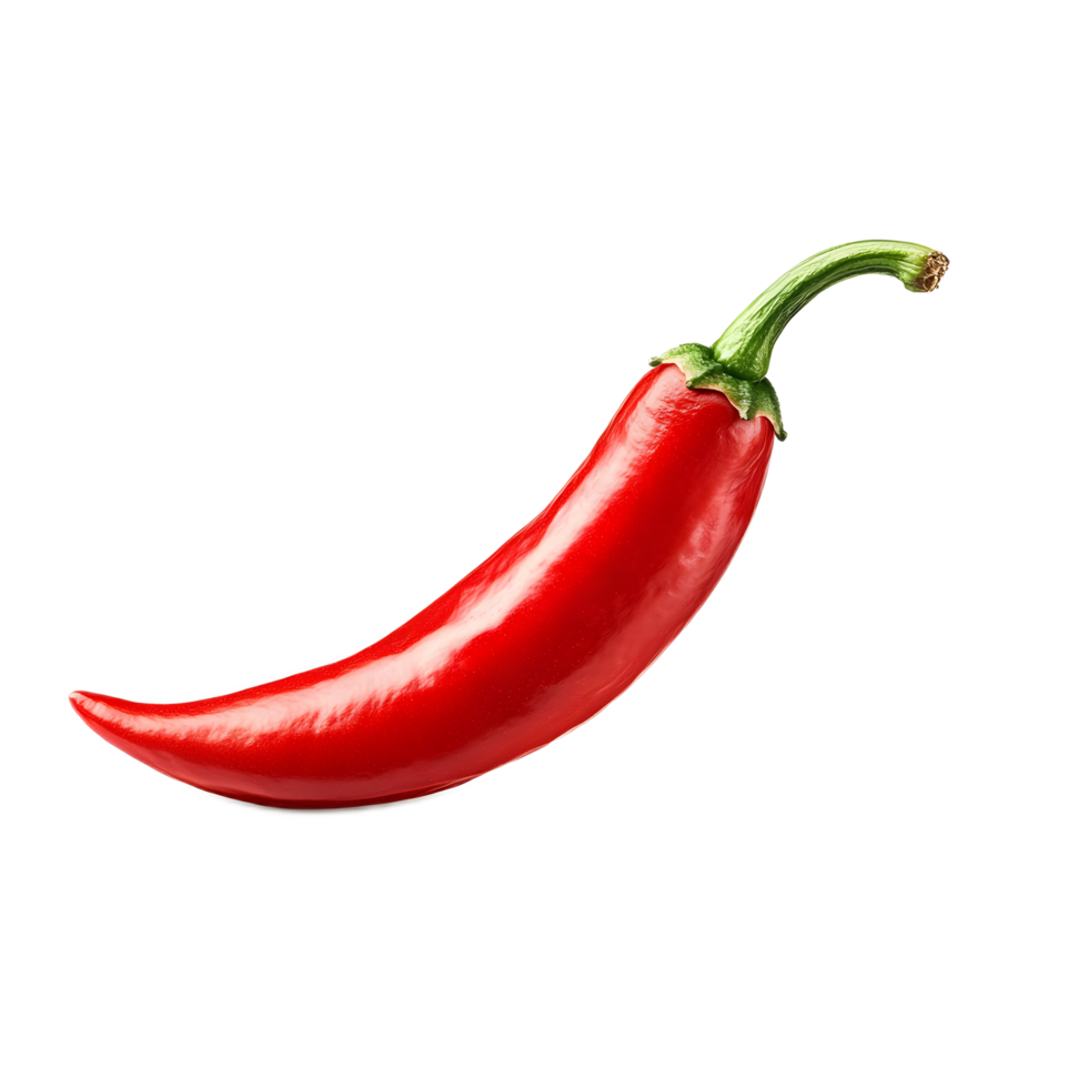 Closeup of Vibrant Red Chili Pepper on White Background png