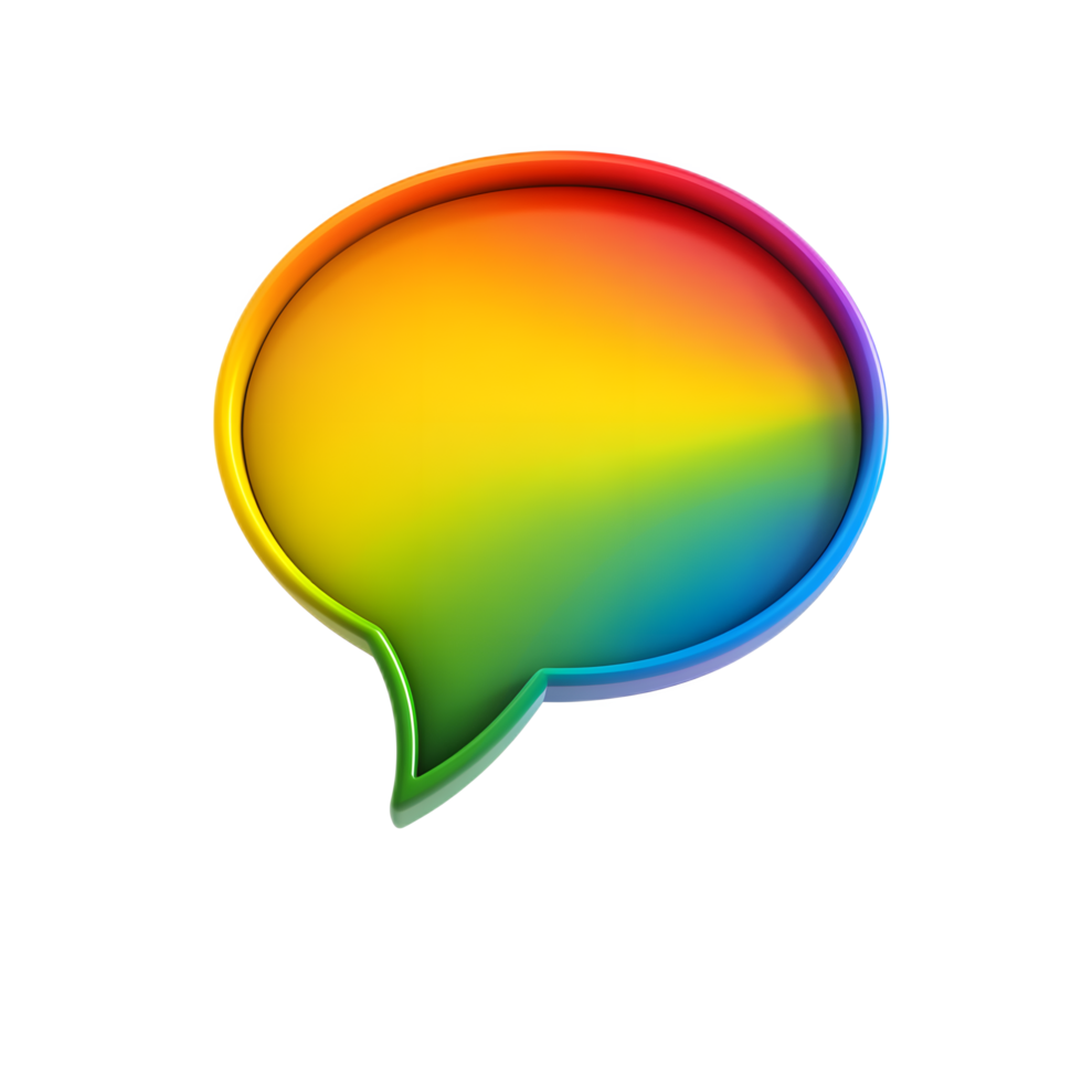 Vibrant Rainbow Speech Bubble Communication Icon for Digital Design and Technology png
