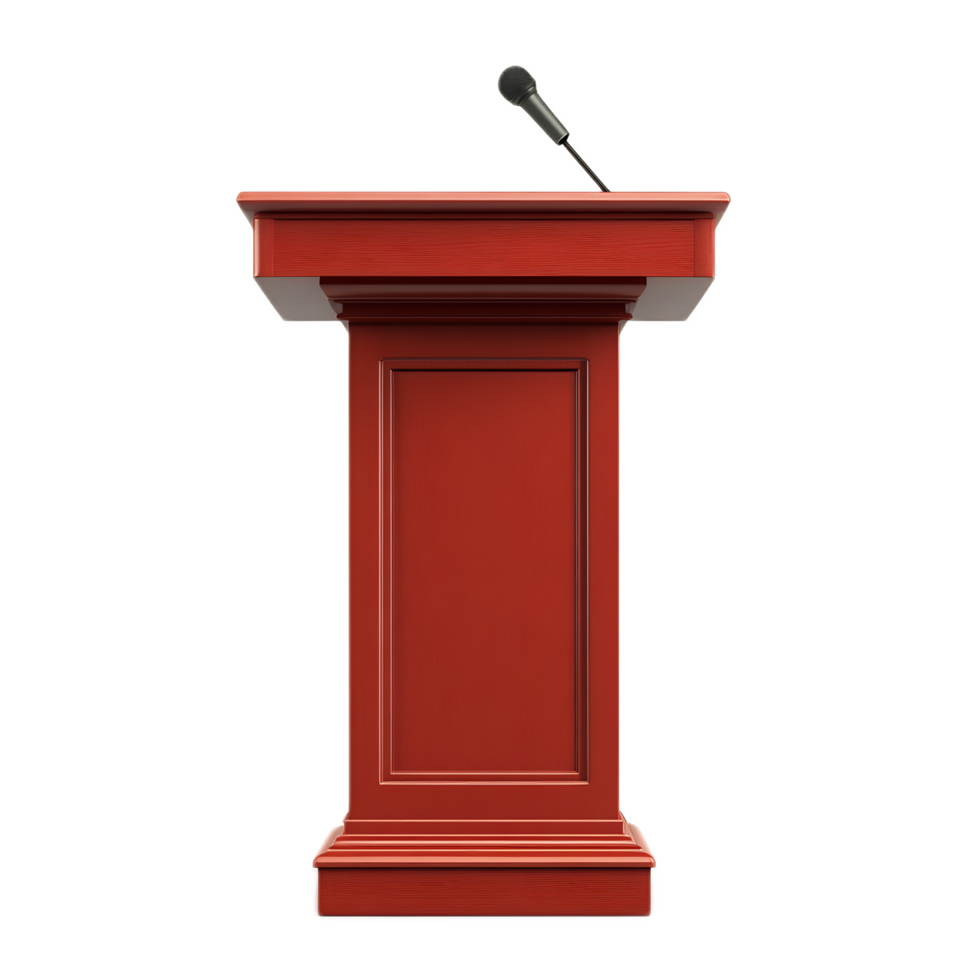 Red Podium for Public Speaking and Announcements png