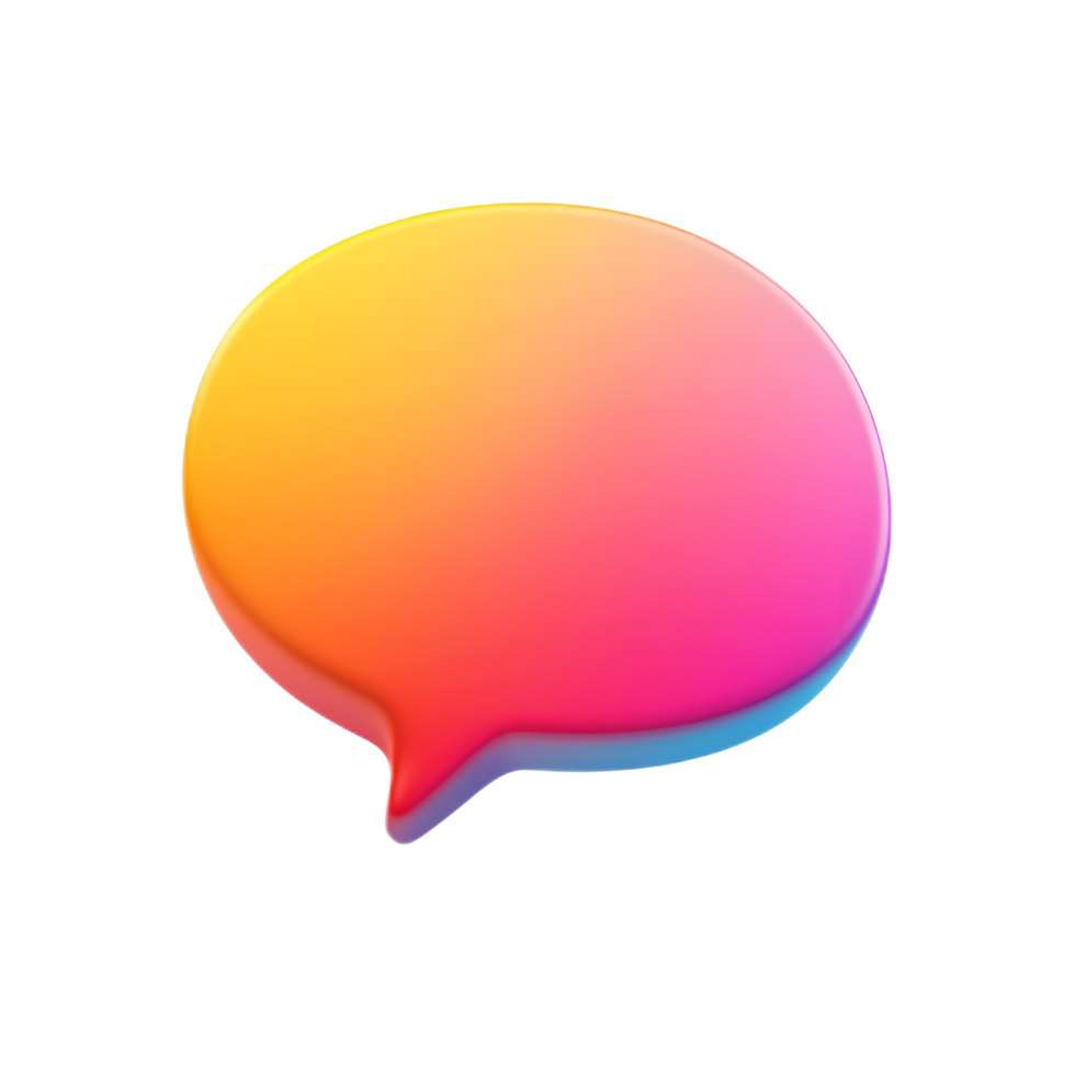 Vibrant Rainbow Speech Bubble Transparent Graphic Design Element png