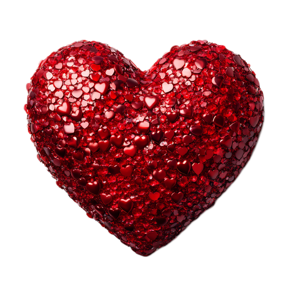 Radiant Heart-Shaped Glitter and Crystal for Romantic png