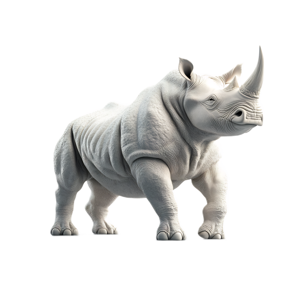 Powerful Rhinoceros with Sturdy Horn Symbolizing Physical and Emotional Strength png